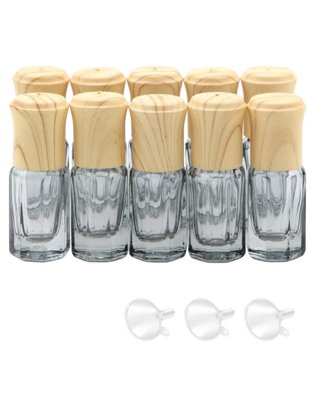 10 Botellas de Vidrio Negro 3ml con Rodillo Newzoll y Embudos 10 Botellas de Vidrio Negro 3ml con Rodillo Newzoll y Embudos