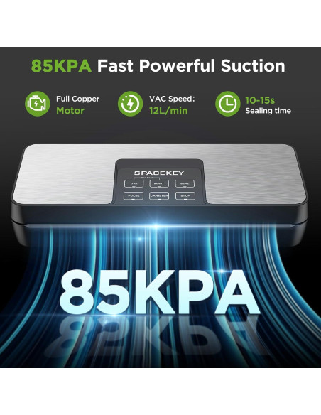 Máquina Selladora al Vacío Spacekey VS8861 110W Plata Máquina Selladora al Vacío Spacekey VS8861 110W Plata