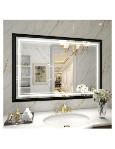 Espejo de Baño LED Wansi Shine 101,6x76,2 cm Negro