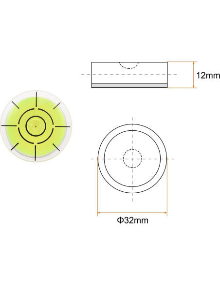 Nivel de Burbuja Circular HARFINGTON 32mm 6 Piezas Verde Nivel de Burbuja Circular HARFINGTON 32mm 6 Piezas Verde