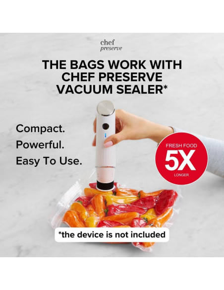 Bolsas de Sellado al Vacío Chef Preserve 30 Unidades Bolsas de Sellado al Vacío Chef Preserve 30 Unidades