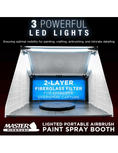 Cabina de Aerógrafo Master Airbrush Portátil con LED 41x48cm 2