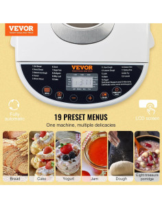 Máquina de Pan VEVOR 2LB Digital 19 Programas Blanca 2