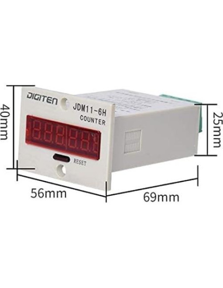Contador Digital LED 6 Dígitos DIGITEN + Sensor Fotoeléctrico Contador Digital LED 6 Dígitos DIGITEN + Sensor Fotoeléctrico