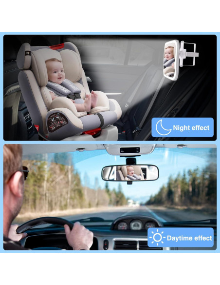 Espejo de Coche para Bebé LeeWent SK2303 con Luz USB Espejo de Coche para Bebé LeeWent SK2303 con Luz USB