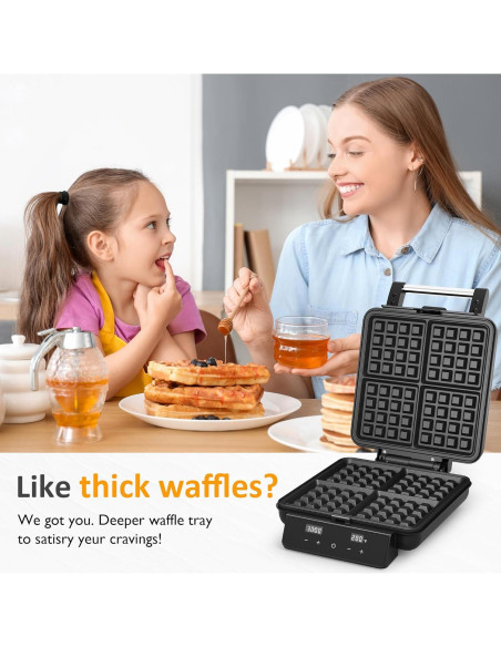 Máquina de Waffles SUNVIVIPRO 4 Rebanadas 1200W Acero Inoxidable Máquina de Waffles SUNVIVIPRO 4 Rebanadas 1200W Acero Inoxidable