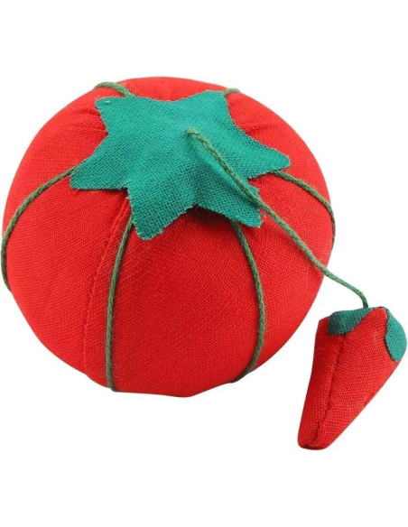 Cojín de Alfiler Tomate Rojo 6.7cm Algodón Emery Cojín de Alfiler Tomate Rojo 6.7cm Algodón Emery
