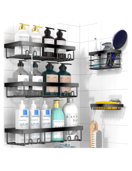 Organizador de Ducha Moforoco - 5 Estantes de Acero Inoxidable Organizador de Ducha Moforoco - 5 Estantes de Acero Inoxidable