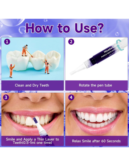 Lápiz Blanqueador de Dientes Neateeth Morado 3 Paquetes Lápiz Blanqueador de Dientes Neateeth Morado 3 Paquetes