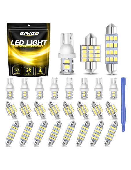 BANGO 24 Bombillas LED 12V Luz Interior Automóvil Blanco BANGO 24 Bombillas LED 12V Luz Interior Automóvil Blanco