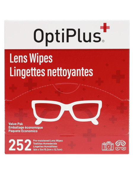 Toallitas de Limpieza para Lentes OptiPlus - 252 Unidades Toallitas de Limpieza para Lentes OptiPlus - 252 Unidades