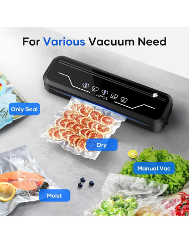 Máquina Selladora al Vacío KOIOS HK048 120W 6-en-1 Negro