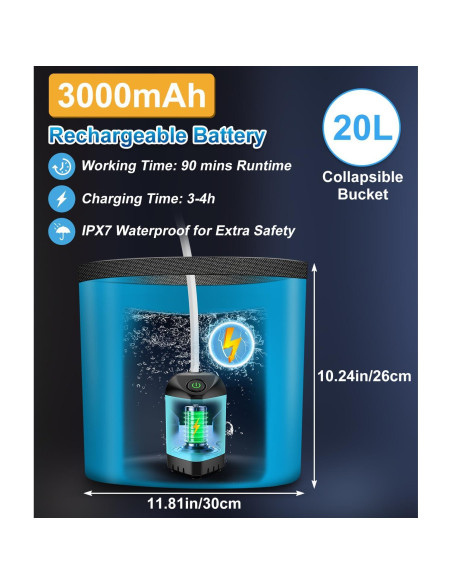 Ducha Portátil WADEO 20L Eléctrica para Camping y Viajes Ducha Portátil WADEO 20L Eléctrica para Camping y Viajes