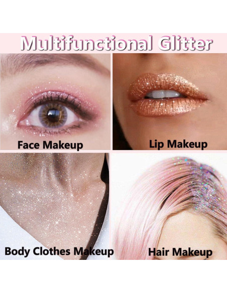 Spray Glitter Rosa Corporal y para Cabello Rosardene 67.8g Spray Glitter Rosa Corporal y para Cabello Rosardene 67.8g