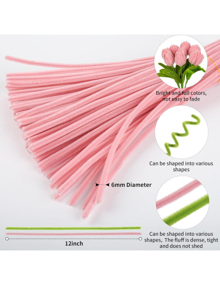 Kit de Manualidades Yjooiua 215pcs Flores de Limpiador de Tubo Kit de Manualidades Yjooiua 215pcs Flores de Limpiador de Tubo