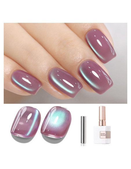 Gel de Uñas Ojo de Gato Doble Ritmo 15ml Purpura Ciruela Gel de Uñas Ojo de Gato Doble Ritmo 15ml Purpura Ciruela
