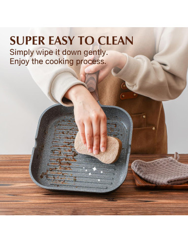 Sartén Grill SENSARTE 27.9 cm Antiadherente para Cocción