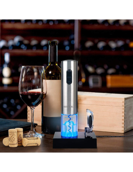 Abridor de Vino Eléctrico Secura Recargable Acero Inoxidable Abridor de Vino Eléctrico Secura Recargable Acero Inoxidable