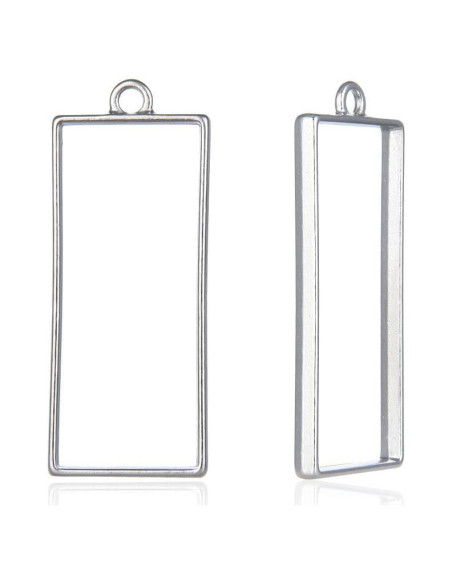50 Piezas Marco Bezel Abierto Rectangular Plateado Adabele 50 Piezas Marco Bezel Abierto Rectangular Plateado Adabele