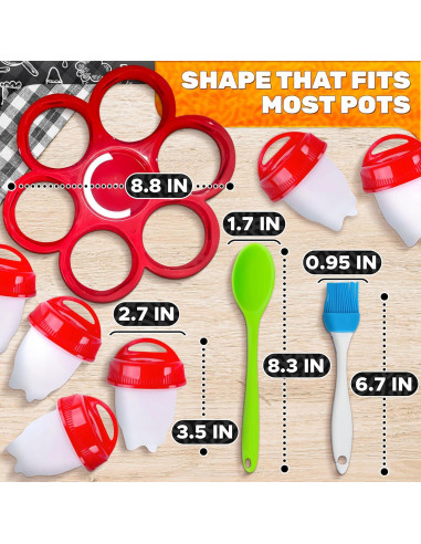 Set de 6 Cápsulas de Cocina para Huevos Duros - Silicona