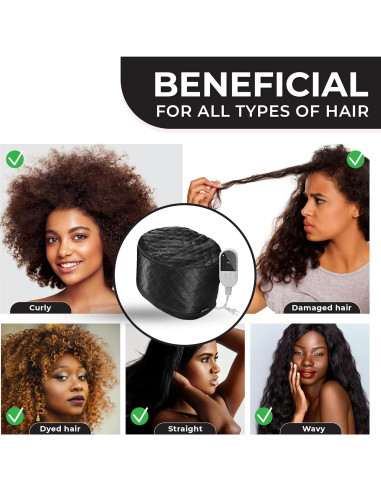 Gorro Térmico para Cabello SISWOW - Acondicionador Profundo Negro