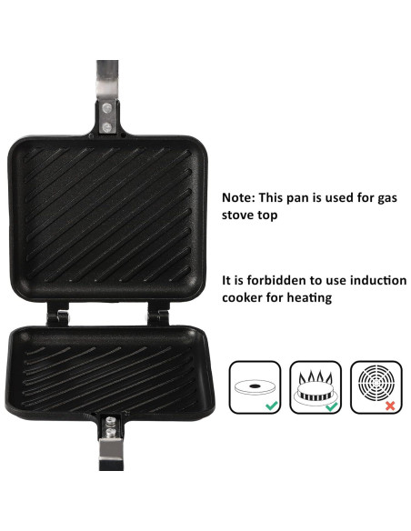Hacedor de Sándwiches ZOOFOX Antiadherente 5.9L para Estufa Hacedor de Sándwiches ZOOFOX Antiadherente 5.9L para Estufa