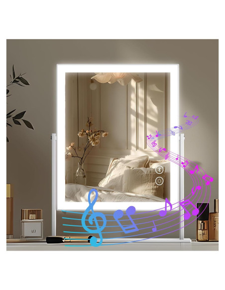 Espejo de Tocador Fenair LED con Altavoz Bluetooth 10X Aumento Espejo de Tocador Fenair LED con Altavoz Bluetooth 10X Aumento