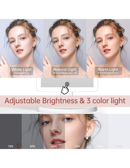 Espejo de Maquillaje Iluminado Funtouch 36.9x22.8cm 10X Espejo de Maquillaje Iluminado Funtouch 36.9x22.8cm 10X