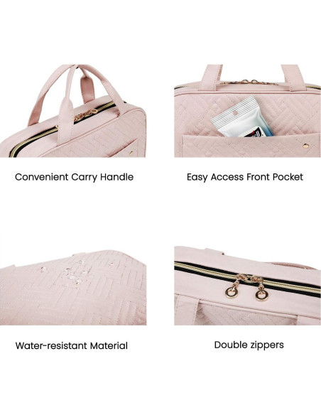 BAGSMART Bolsa de Aseo Mediana Rosa Bebé Organizador Viaje BAGSMART Bolsa de Aseo Mediana Rosa Bebé Organizador Viaje
