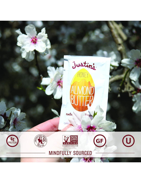 Mantequilla de Almendra con Miel Justin's 10 Paquetes 32.51g Mantequilla de Almendra con Miel Justin's 10 Paquetes 32.51g