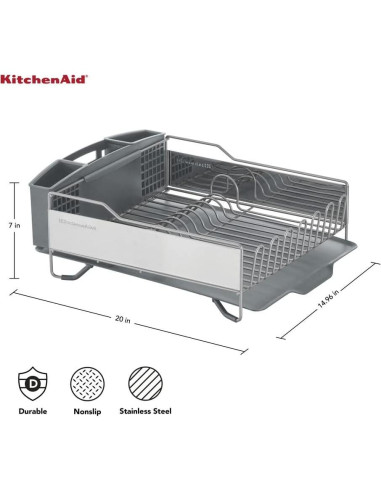Escurridor de Platos KitchenAid Tamaño Completo Gris Claro