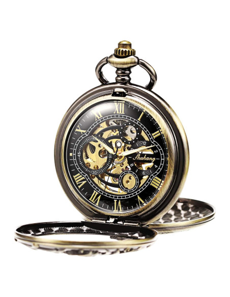 Reloj de bolsillo mecánico TREEWETO Dragón esqueleto 47mm Reloj de bolsillo mecánico TREEWETO Dragón esqueleto 47mm