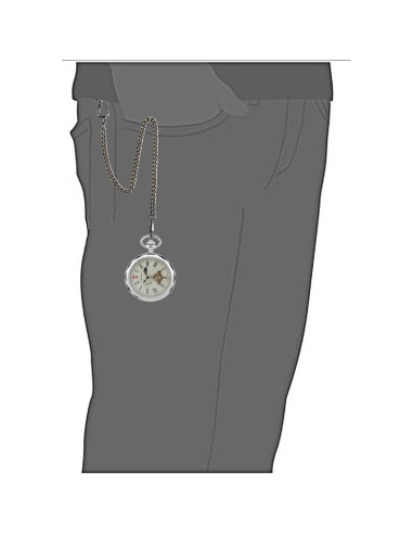Reloj de bolsillo mecánico TREEWETO con sol y luna 50.5mm