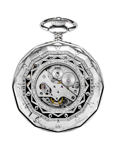 Reloj de bolsillo mecánico TREEWETO con sol y luna 50.5mm