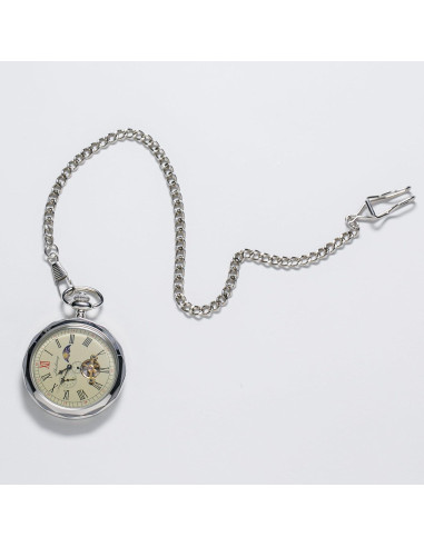 Reloj de bolsillo mecánico TREEWETO con sol y luna 50.5mm