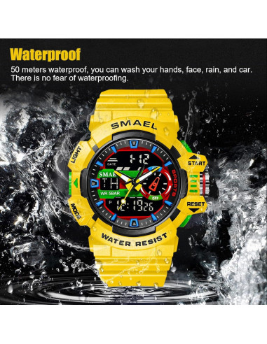 Reloj Deportivo Militar GOSASA 50M Impermeable Doble Pantalla