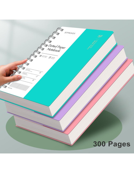 Cuaderno Espiral A5 EMSHOI Punteado 300 Páginas Azul Claro Cuaderno Espiral A5 EMSHOI Punteado 300 Páginas Azul Claro