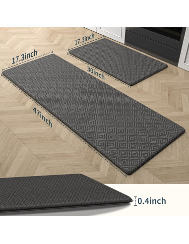 Alfombra de Cocina Mattitude 2PCS Antifatiga Impermeable 43x76cm