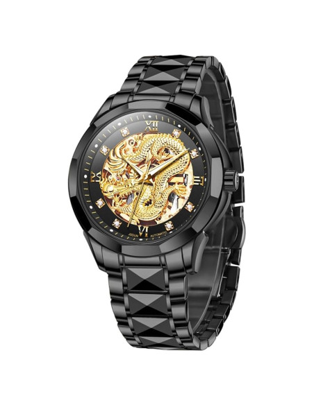 Reloj Automático OLEVS de Oro para Hombres Esqueleto 3D Reloj Automático OLEVS de Oro para Hombres Esqueleto 3D