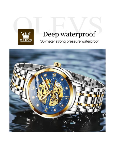 Reloj Esqueleto OLEVS Automático Hombre Acero Inoxidable Reloj Esqueleto OLEVS Automático Hombre Acero Inoxidable