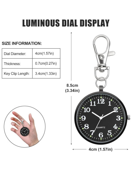 Reloj de bolsillo Y.W. cuarzo minimalista unisex 40 mm Reloj de bolsillo Y.W. cuarzo minimalista unisex 40 mm