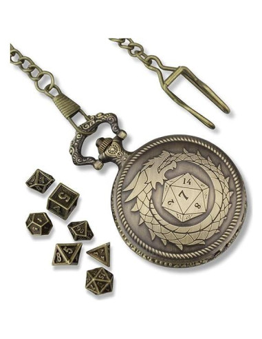 Reloj de bolsillo Galdor's Guild + Set dados mini 6mm D&D
