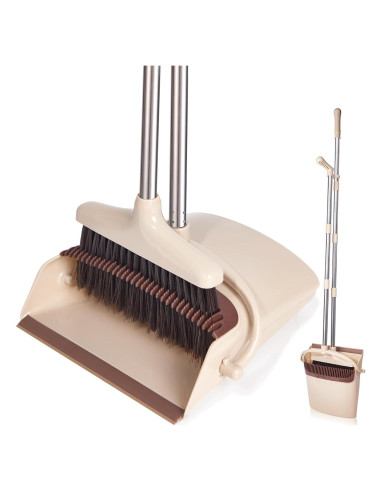 Escoba y Recogedor XXFLOWER con Mango Largo 140.66 cm Beige