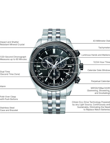 Reloj Cronógrafo Eco-Drive Hombre Citizen Acero Inoxidable