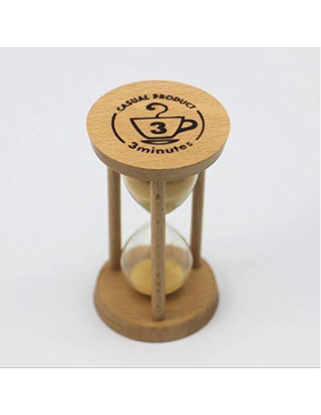 Reloj de Arena GracesDawn 3 Minutos Madera Amarillo Decoración Reloj de Arena GracesDawn 3 Minutos Madera Amarillo Decoración