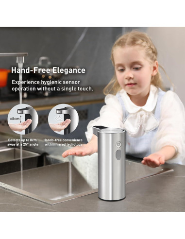 Dispensador Automático de Jabón EKO 266 ml Acero Inoxidable