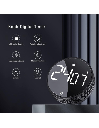 Temporizador de Cocina Digital AVINIA Negro LED 99 Min
