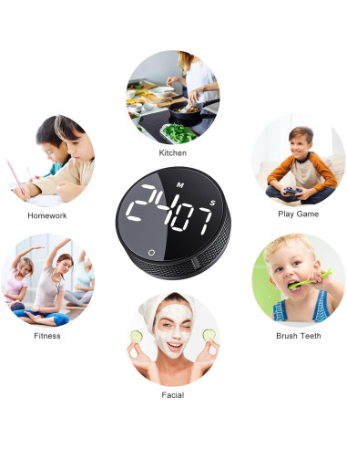 Temporizador de Cocina Digital AVINIA Negro LED 99 Min