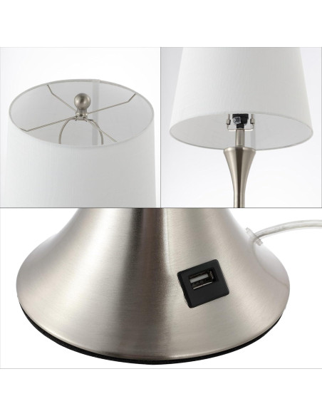 Lámpara de Mesa LED JONATHAN Y JYL6621B-SET2 Níquel 57.79 cm Lámpara de Mesa LED JONATHAN Y JYL6621B-SET2 Níquel 57.79 cm
