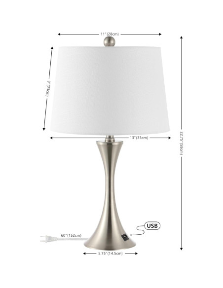Lámpara de Mesa LED JONATHAN Y JYL6621B-SET2 Níquel 57.79 cm Lámpara de Mesa LED JONATHAN Y JYL6621B-SET2 Níquel 57.79 cm